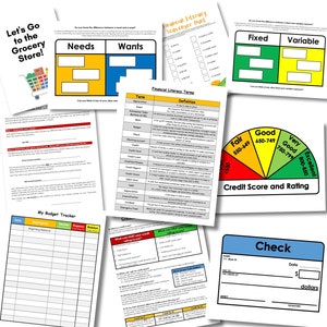 Financial Literacy / Early Education Activity Box (DIGITAL ONLY) - Covers credit, expenses, needs vs. wants, budgeting, and much more!!