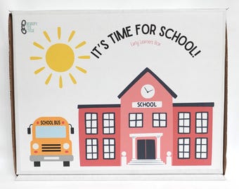 Es ist Zeit für die Schule! Früh lernende Box - Deckt Handschrift, Farben, Formen, Emotionen, Geld, Zählen, Alphabet, Transport & mehr!