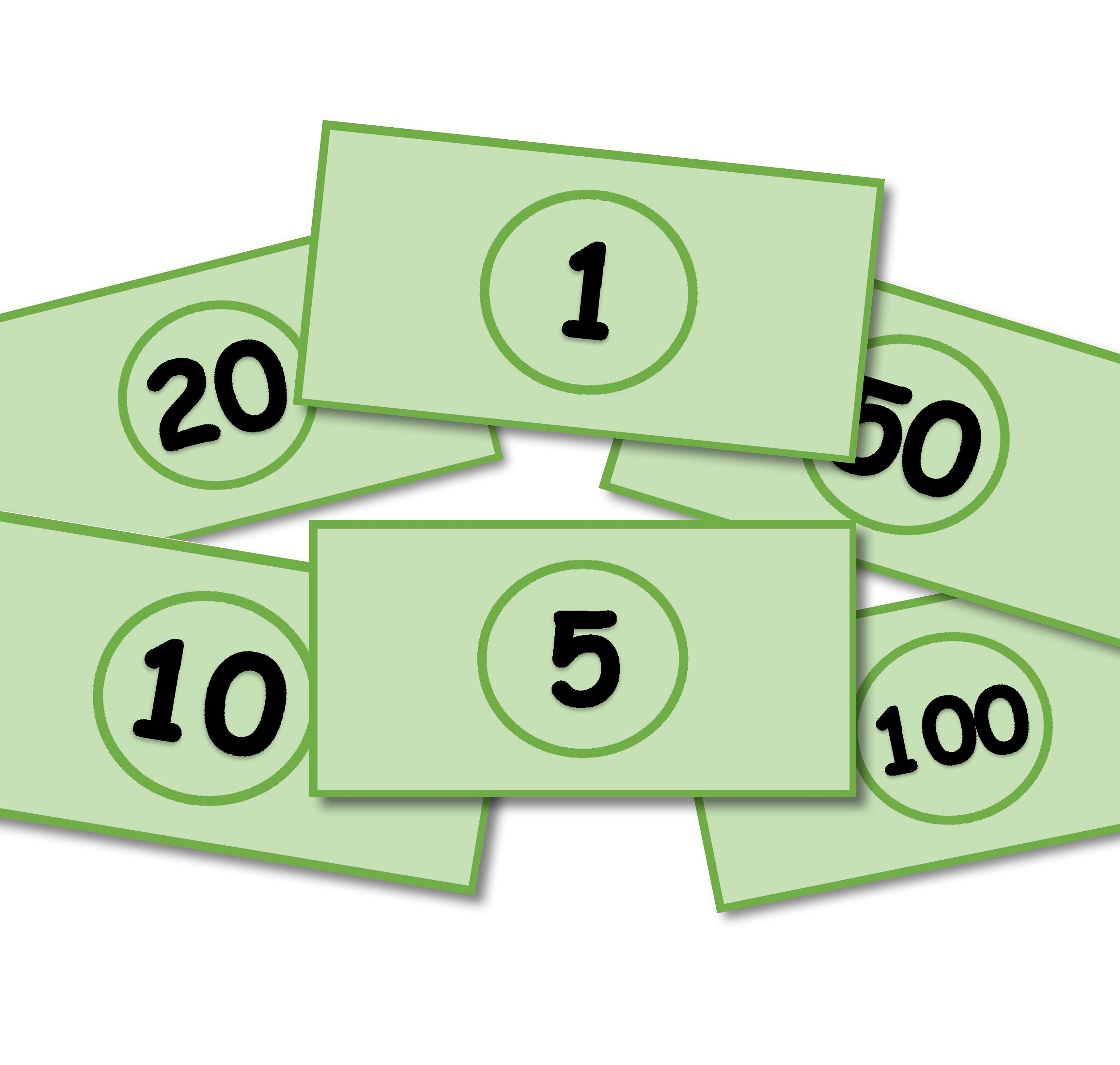 simple printable play money for kids all united states denominations included 1 5 10 20 50 100 instant digital download