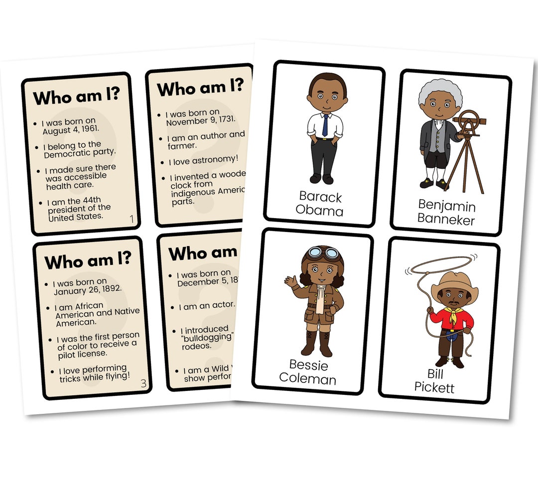 26 Important Figures in Black History  Printable Flashcards