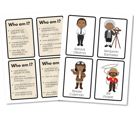 Black History  26 Important Figures Printable Flashcards With