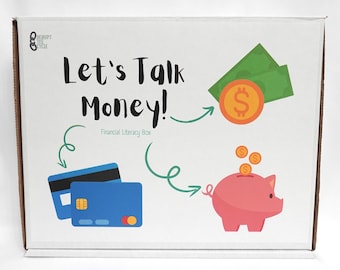 Let's Talk Money! Financial Literacy Activity Box - Covers cash, credit, budgeting, and much more!
