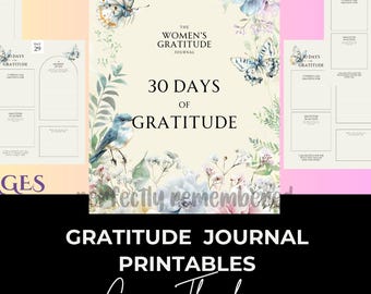 Women's Gratitude Journal: 30-Day Self-Care Printable (Digital Download)
