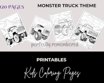 Kleurplaten Monster Truck: 120 activiteitenbladen voor kinderen (digitale download)
