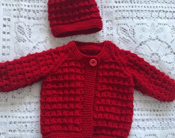 infant red cardigan