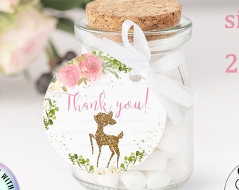 EDITABLE TEMPLATE Deer Baby Shower Favor Tag Thank You Valentine Gift Tag  tag By Baby Shower Instant Download 007