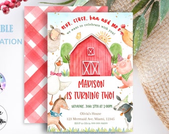 Editable Farm Birthday Invitation, Boy Barn Party, Farm Animals Barnyard Boy Invitations Invite Printable Template Instant Download