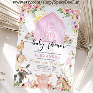 Farm Baby Shower Invitation, Editable Farm Baby Shower Invites, Barn ...