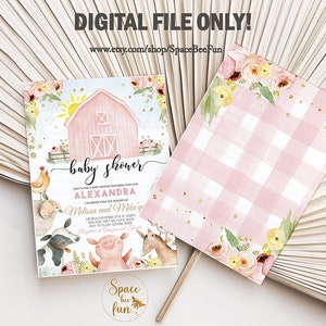 Farm Baby Shower Invitation, Editable Farm Baby Shower Invites, Barn ...