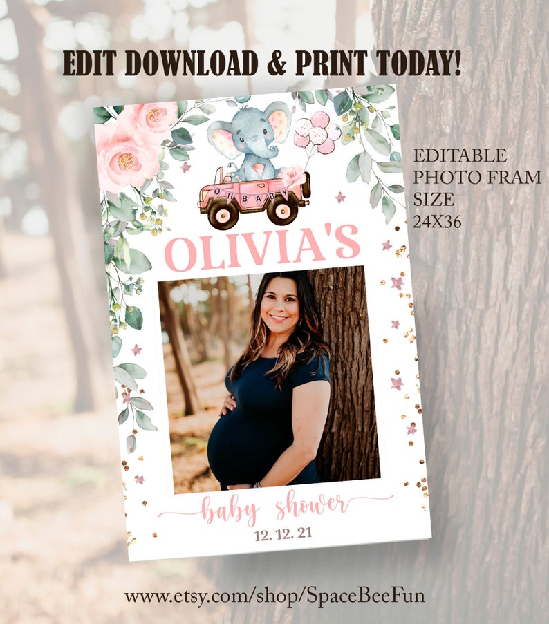 EDITABLE Photo Booth Frame Baby Shower Picture Frame Photo Etsy