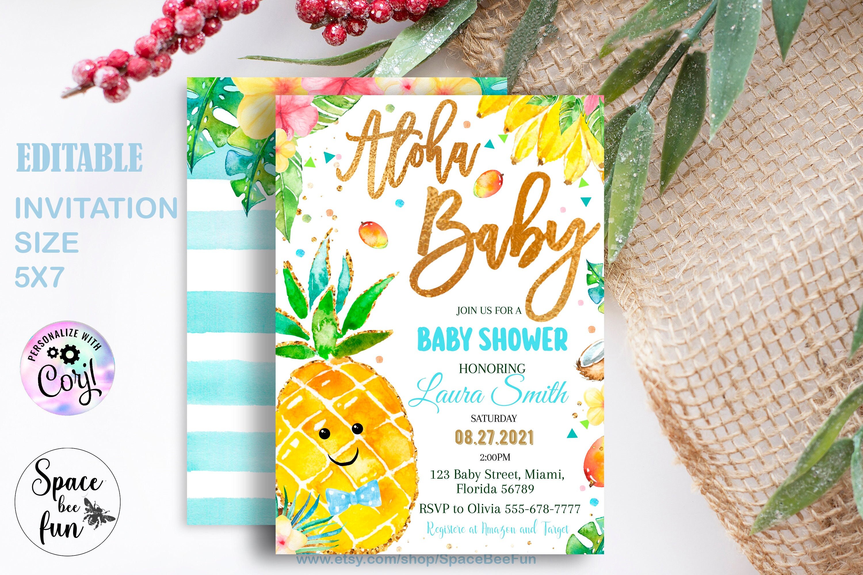 Aloha Baby Shower Welcome Sign – Chicfetti