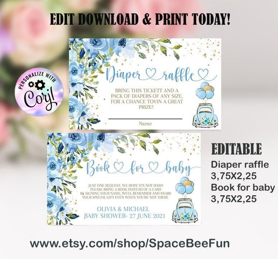 Editable Drive by baby shower Balloons Book for baby, Drive Through Diaper Raffle, Drive Parade