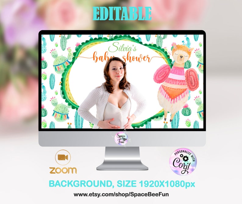 Zoom Background Baby Shower Virtual Baby Shower Invites Etsy