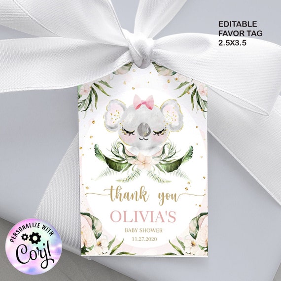 Zoom Baby Shower Background, Koala Virtual Baby Shower, Decorations