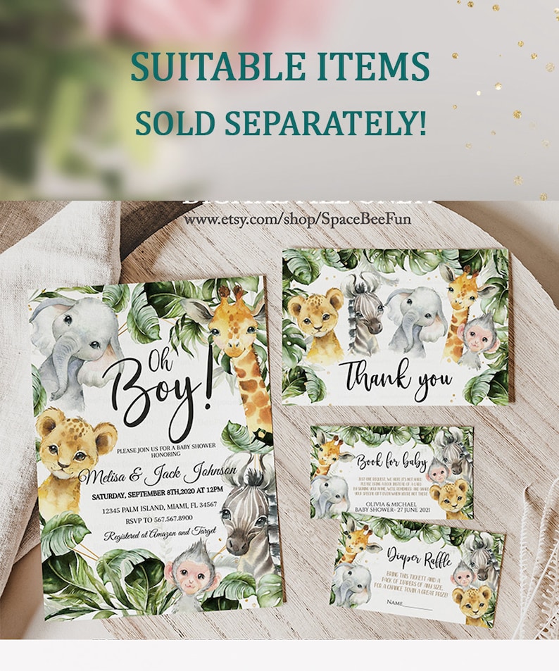 Editable Evite Baby Shower Boy Safari Baby Shower Invitation Etsy