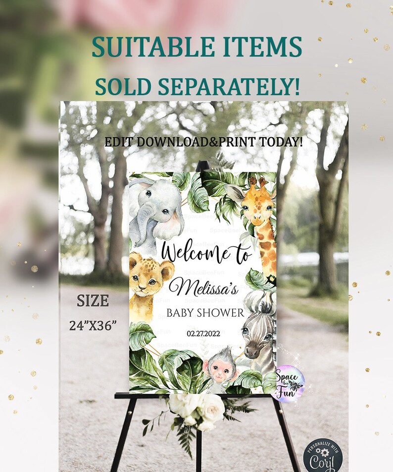 Editable Evite Baby Shower Boy Safari Baby Shower Invitation Etsy