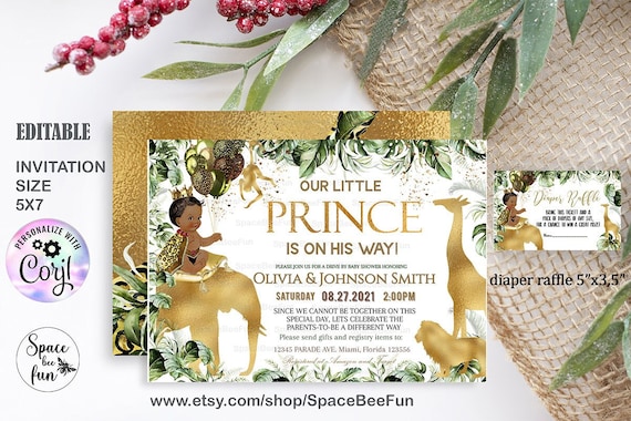 Editable Leopard Safari print Baby Shower Bundle, Invitation Set Wild one Jungle Invite decoration Printable Invitations 077 Il_570xn