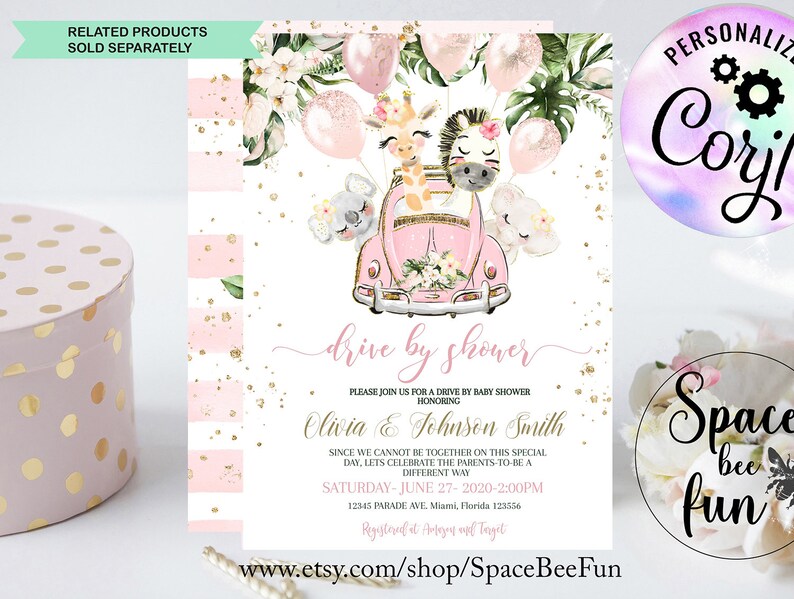 Zoom Background Baby Shower Virtual Baby Shower Invites Etsy