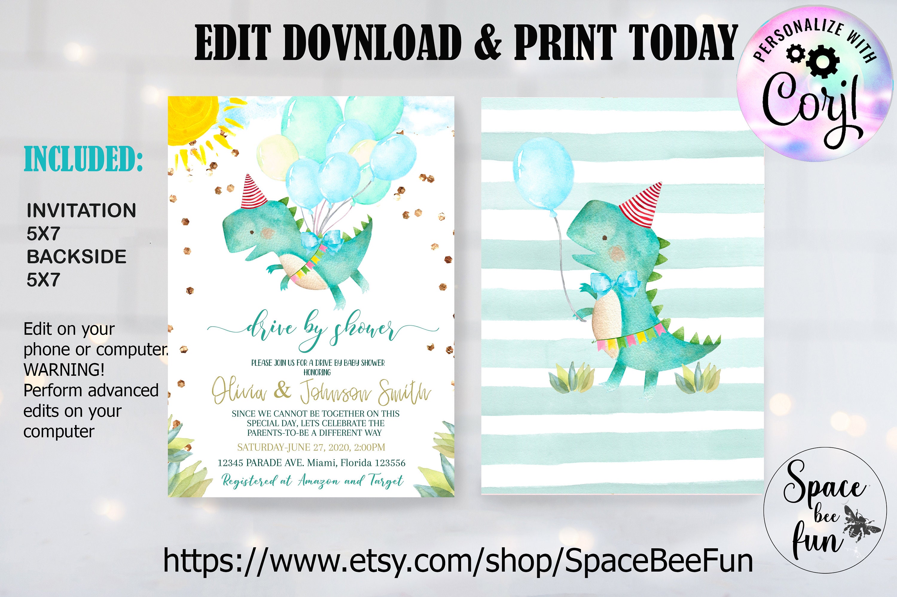 Invitations Paper Invitations & Announcements Drive by Baby Shower