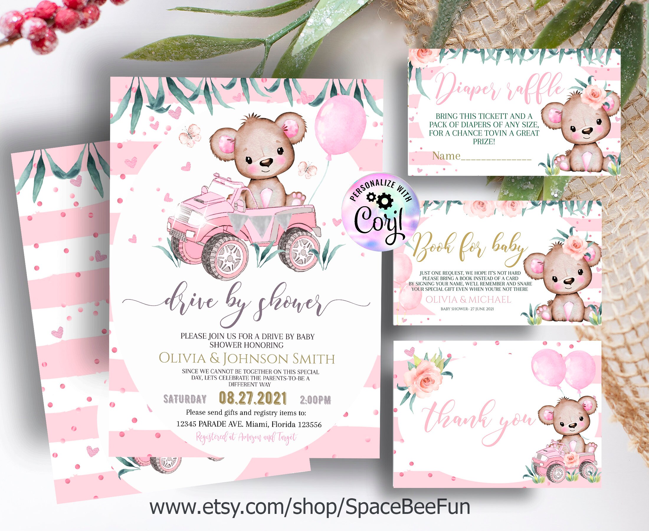 Invitations & Announcements Invitations Printable Bear Balloons Package