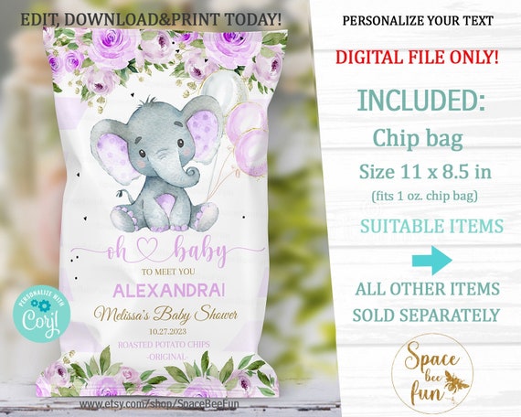 Jungle Safari Wild One Birthday Chip Bag Digital File DIY