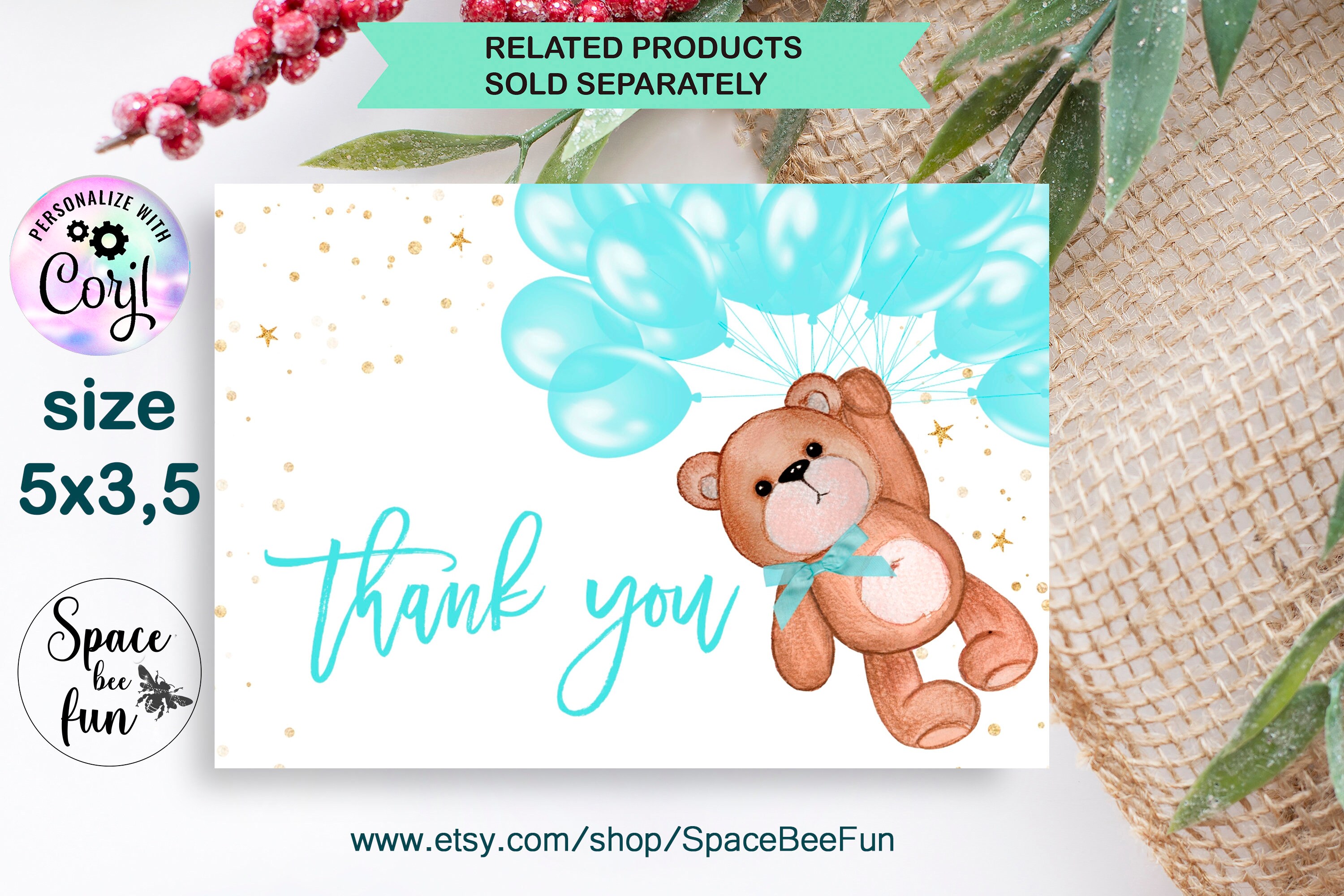 EDITABLE Zoom Background Baby Shower Boy Bear Virtual Baby Etsy