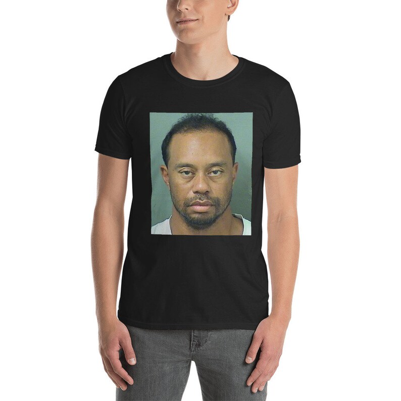 tiger woods t shirt mugshot