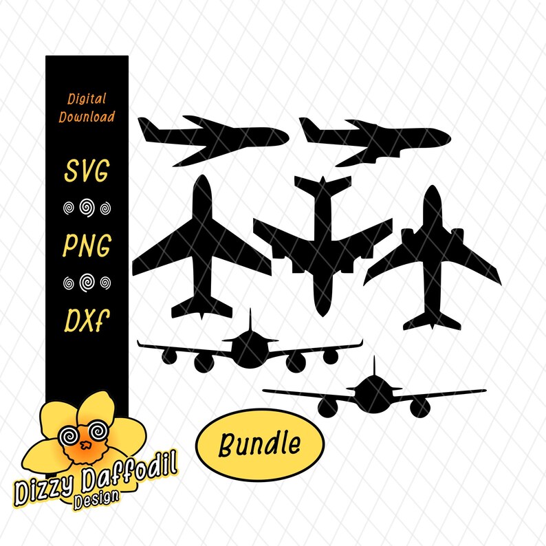 Printable Cricut Silhouette Airplane Svg Dxf Airplanes Jumbo Jet For Birthday Invitation Decal For Birthday Card Propeller Plane Jet Clip Art Art Collectibles