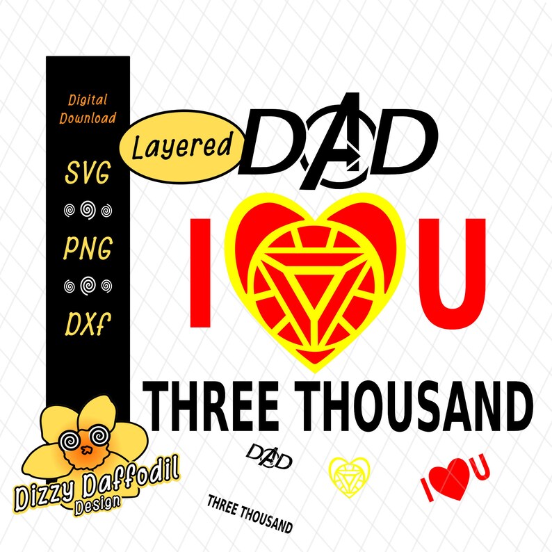 I Love You 3000 Three Thousand Layered Shadow Background Svg Etsy