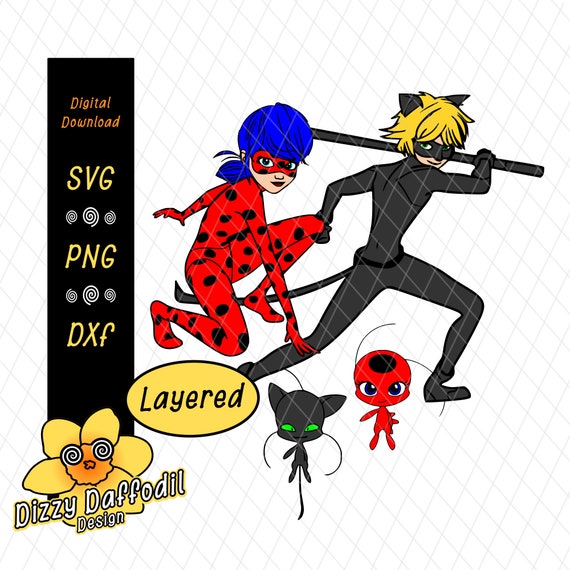 Download Free Bundle Ladybug Cat Noir Tikki And Plagg Miraculous Svg Etsy SVG Cut Files