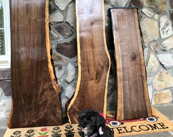 Black Walnut medium Live Edge Slabs - up to 19" Wide and 76" Long