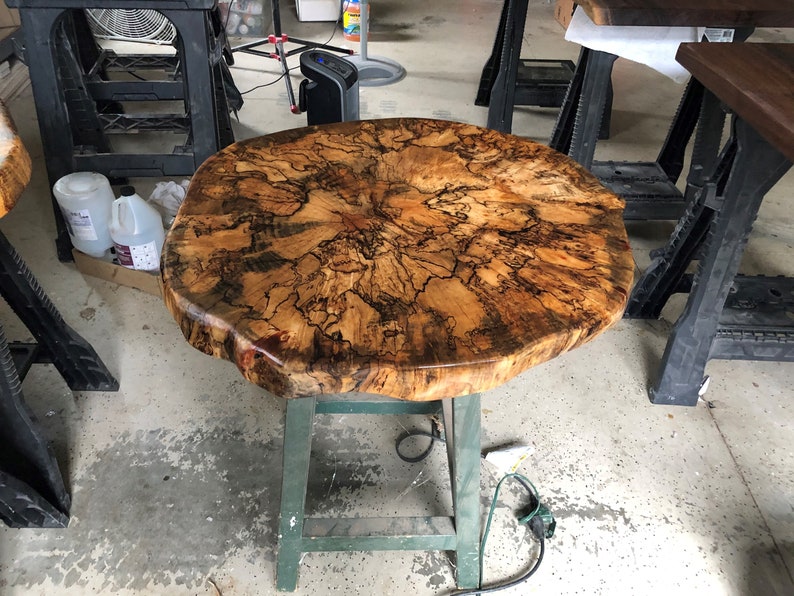 Live Edge Rounds Spalted Maple With Clear Epoxy Resin Shell Etsy
