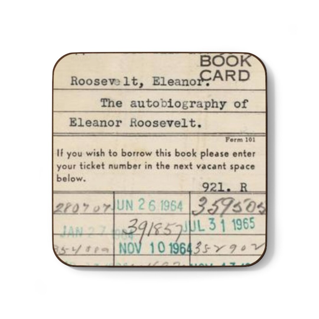 Library Card Coaster History Lover Library Card Gift for Etsy