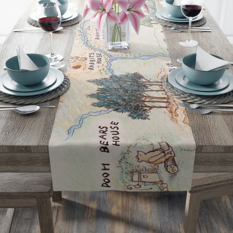 Winnie the Pooh Table Runner, Winnie the Pooh Birthday Party, 100Akers Woods Map, Winnie the Pooh Baby Shower Decoration, Pooh Bear Party