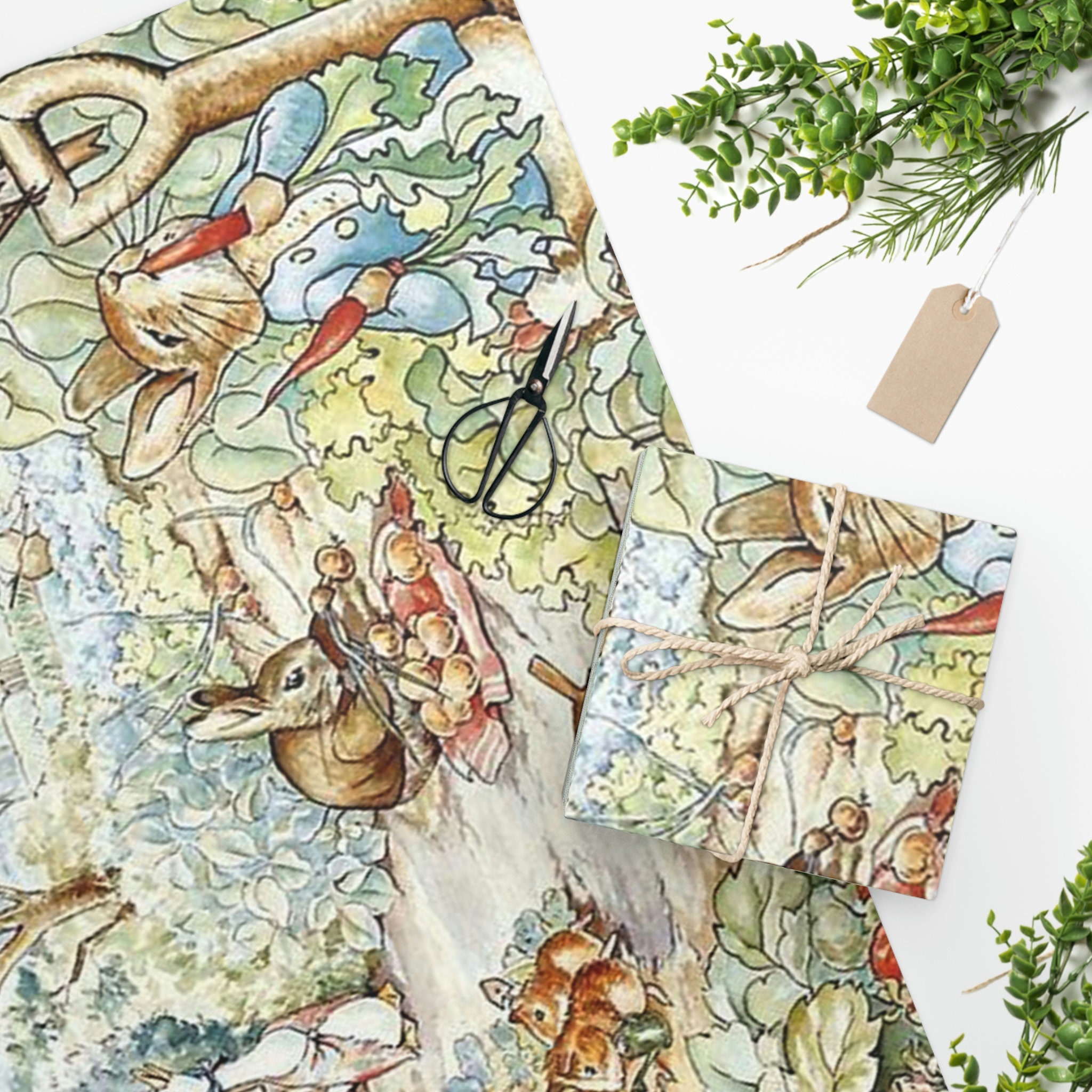 Peter Rabbit Wrapping Paper Beatrix Potter Wrapping Paper Etsy