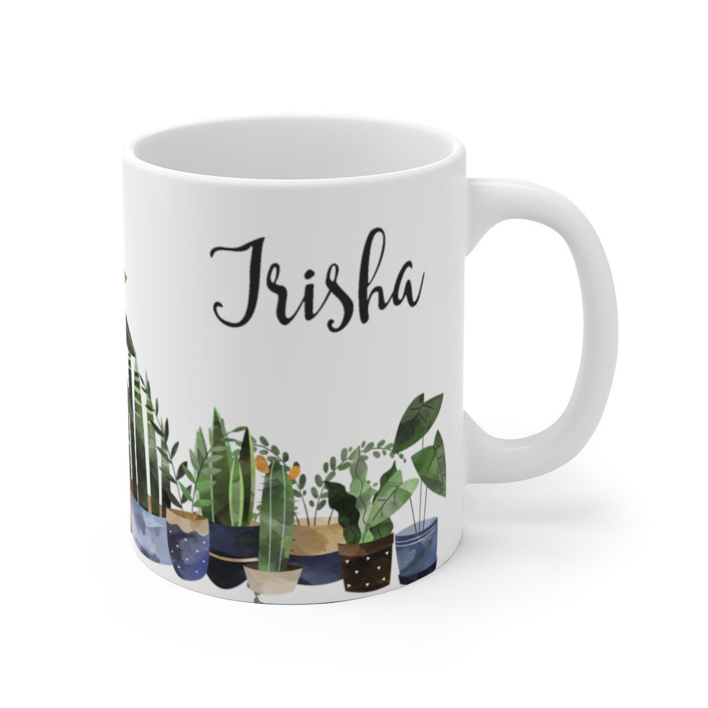 Plant Mug Plant Lover name Mug Personalized Plant Mug Plant Etsy