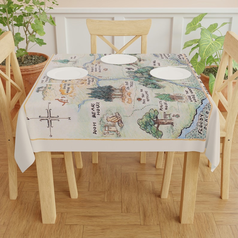 Winnie the Pooh Tablecloth Winnie the Pooh Birthday Party 100 Akers Woods Map Classic Winnie the Pooh Baby Shower Decoration Pooh Bear Party