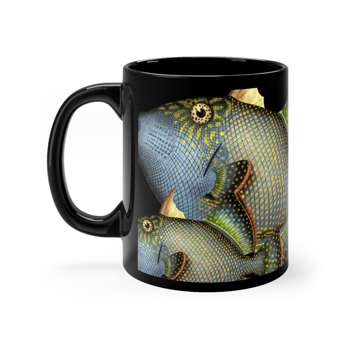 Fish Coffee Mug Sea Fishing Mug Gift For Sea Lover Blue Etsy