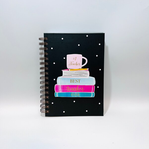 LADY JAYNE Ltd "#1 Teacher. Best Teacher Ever" Notebook journal, 8.5”L x 6”W, 250 lined pages, hard cover, spiral binding