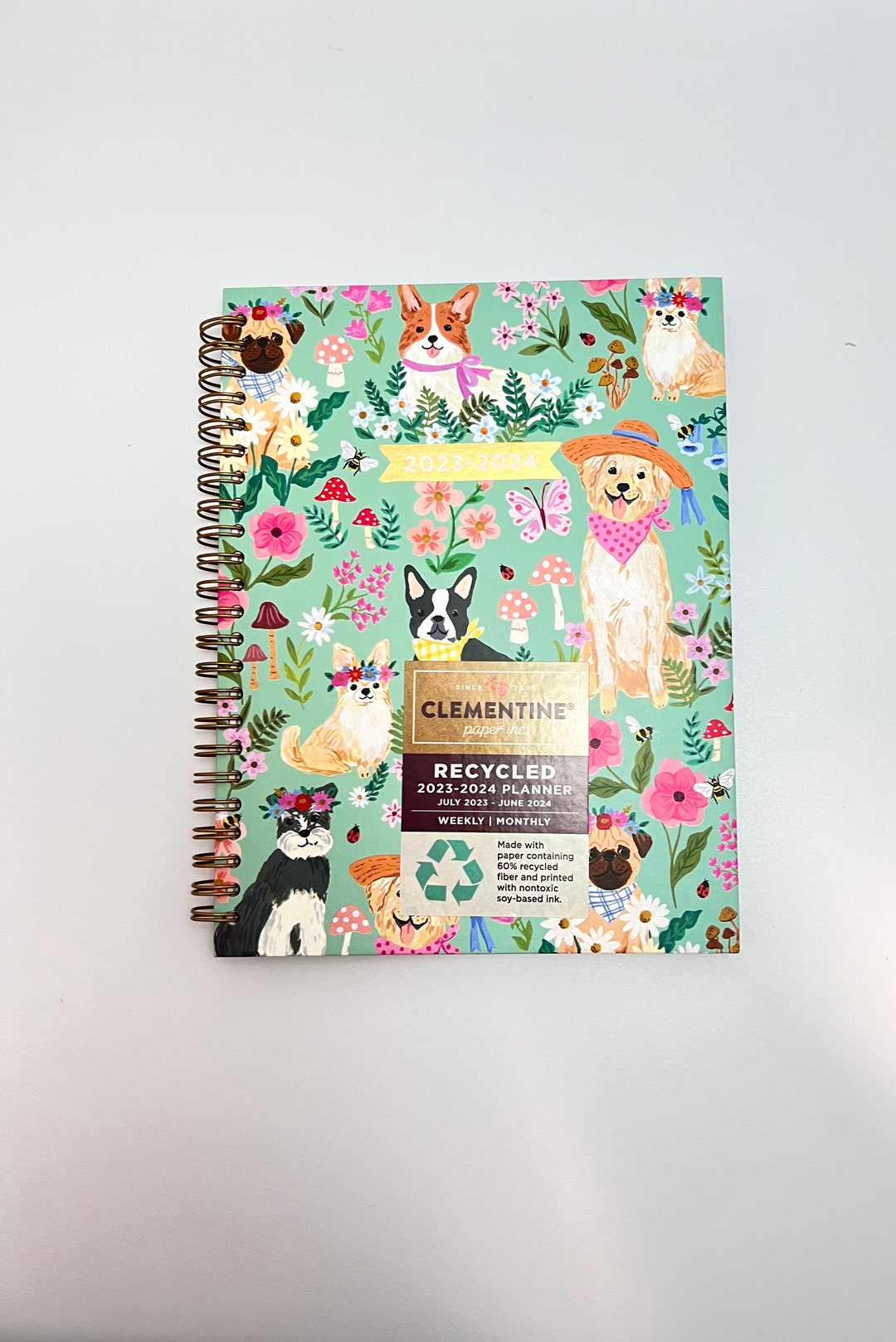 CLEMENTINE dogs 2023 2024 Agenda, 8.50L X 6.25W, 250 Pages, Hard Cover