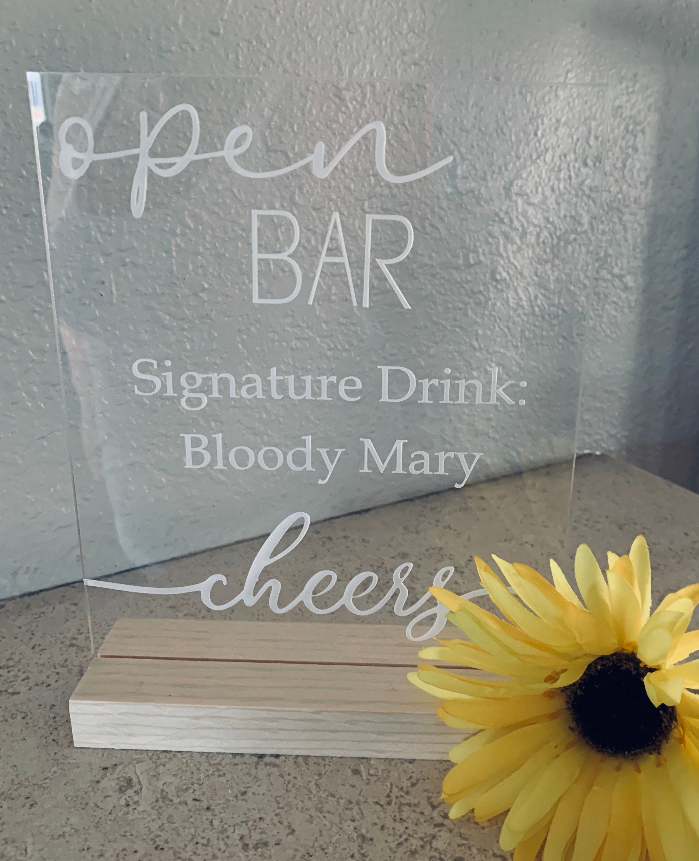 Acrylic bar sign bar sign wedding bar sign Etsy