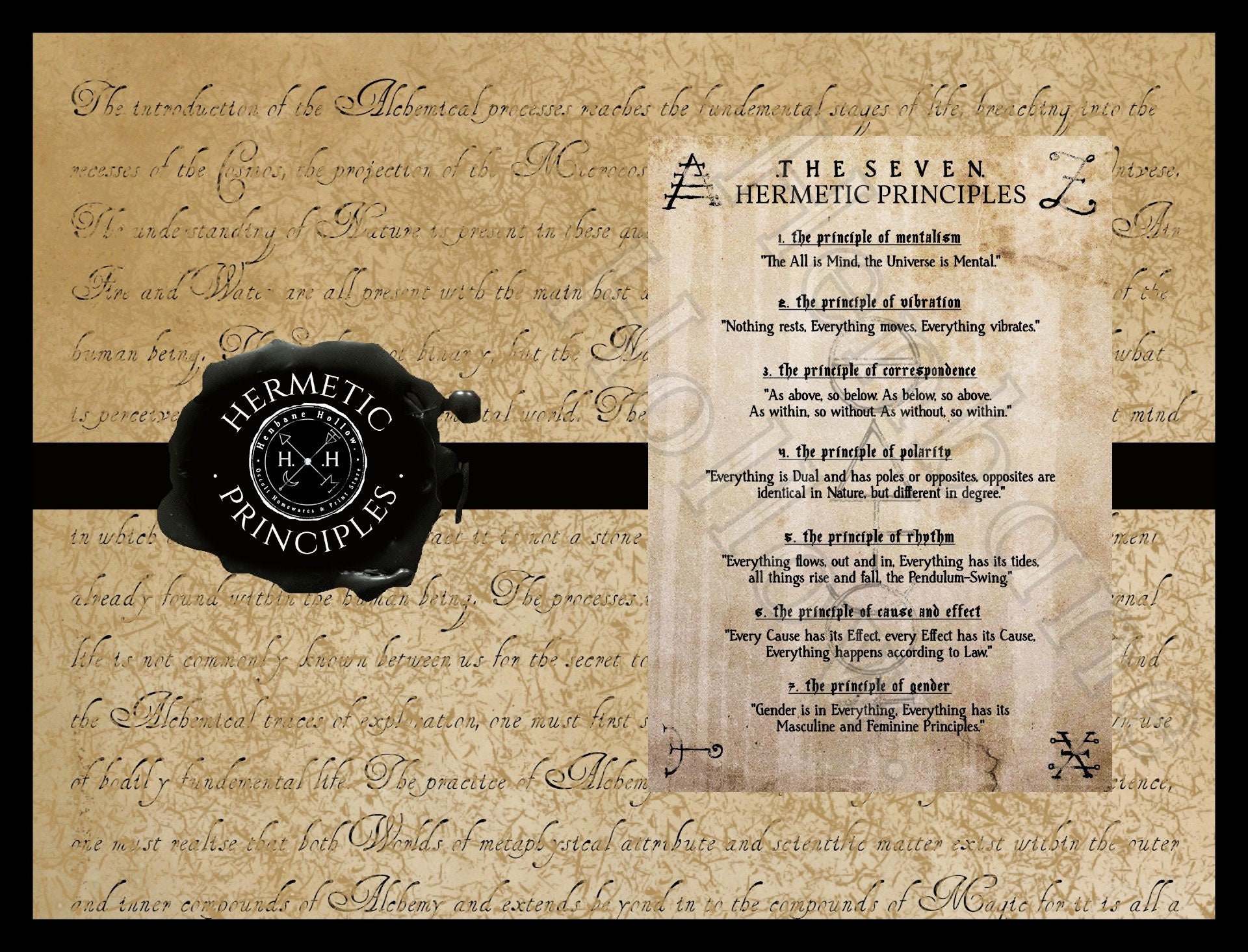 Alchemy Seven Hermetic Principles Digital Download Poster - Etsy