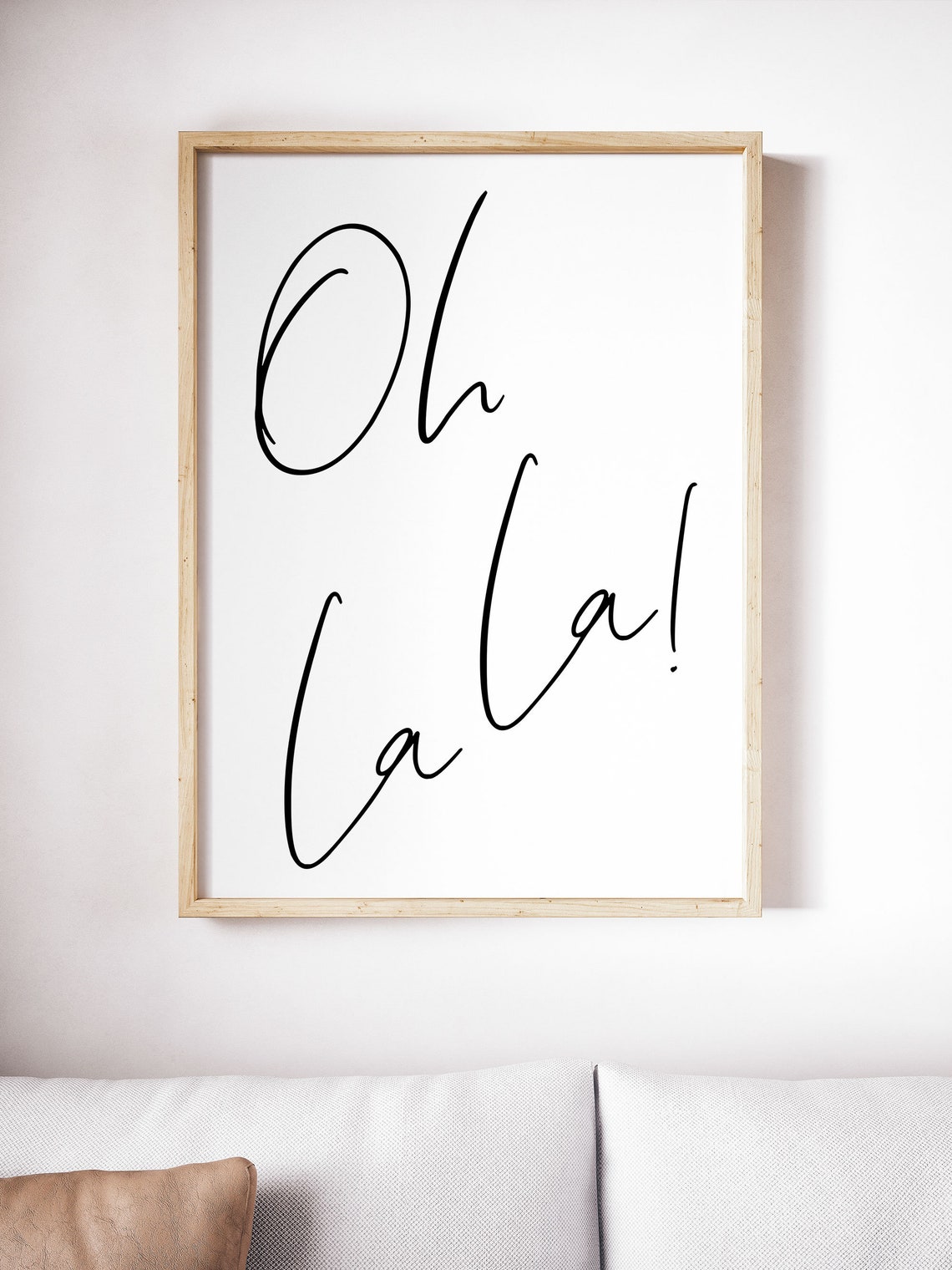Oh La La French Minimalist Sign, French Typography Wall Art, Ooh La La