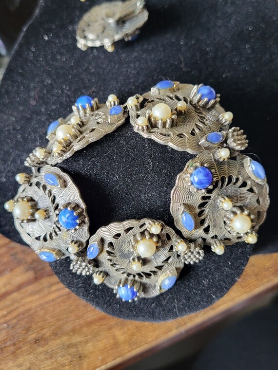 1960s bracelet and matching earrings, mid century… - image 6