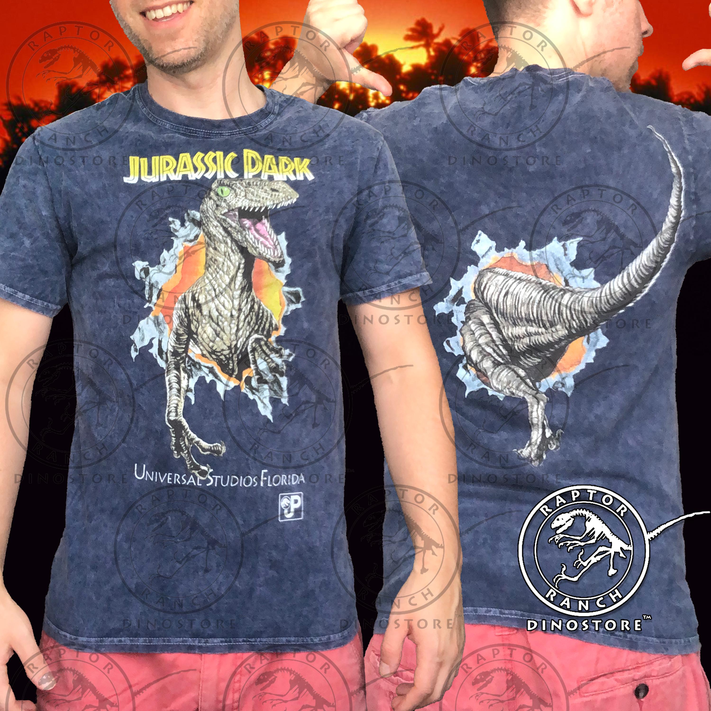 レトロなラプター ジュラシック・パーク Tシャツ：1992年