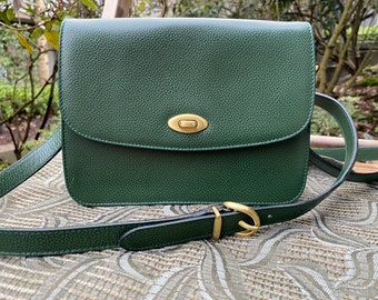 Vintage Coach Madison Spence 4400 | 1994 bottle green crossbody shoulder bag, made in Italy