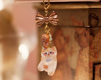 Kawaii Blue Neko Charm, Cute Cat Charm, Headphone Jack, USB C Dust Plug,  iPhone Dust Plug, Keychain, Cute Cellphone Charm, Kindle Cute Gift