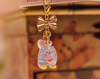 Kawaii Pengy Charm, Cute Penguin, Headphone Jack, USB C Dust Plug, iPhone Dust Plug, Keychain, Cute Cellphone Charm, Kindle Cute Gift