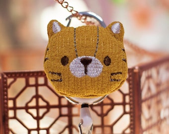 Cute Plush Tiger Reel/Badge Reel/Nurse Badge/Badge Holder/ID Holder/Badge Reel/Nurse Gift/Name Badge/Retractable Badge