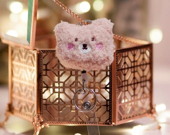 Cute Plush Pink Bear Reel/Badge Reel/Nurse Badge/Badge Holder/ID Holder/Badge Reel/Nurse Gift/Name Badge/Retractable Badge